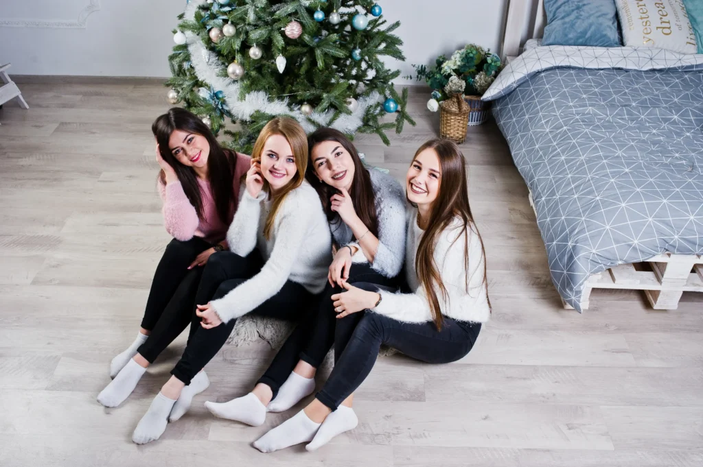 Smiling group in festive setting