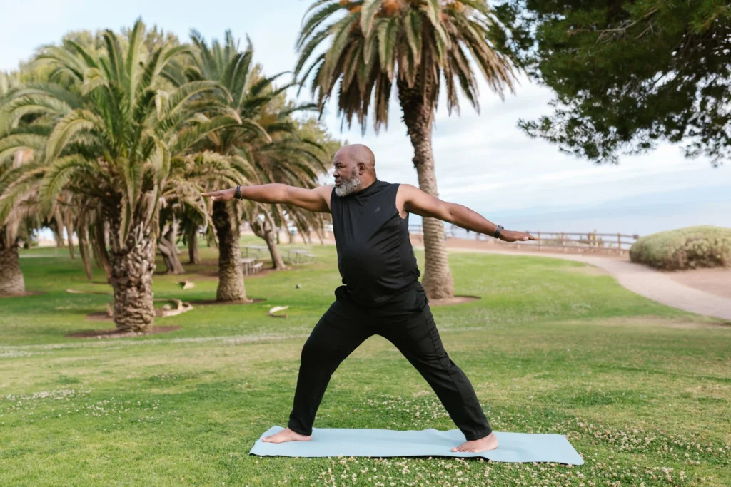 Man doing weight loss work out